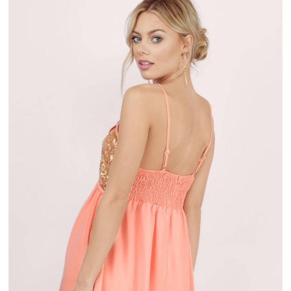 Tobi Coral Sequined Dress - Picture 4 of 4